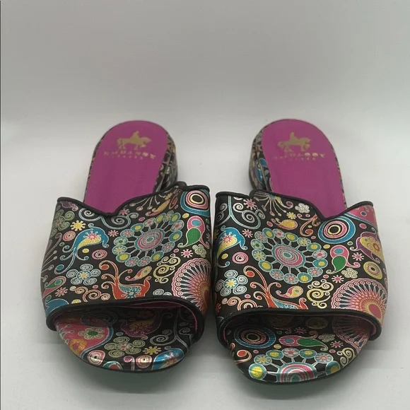 Embassy London Vivid Jewel Toned Mules Slides Sandals Shoes **Size 30/US 8**🌸🌸 - Picture 3 of 9